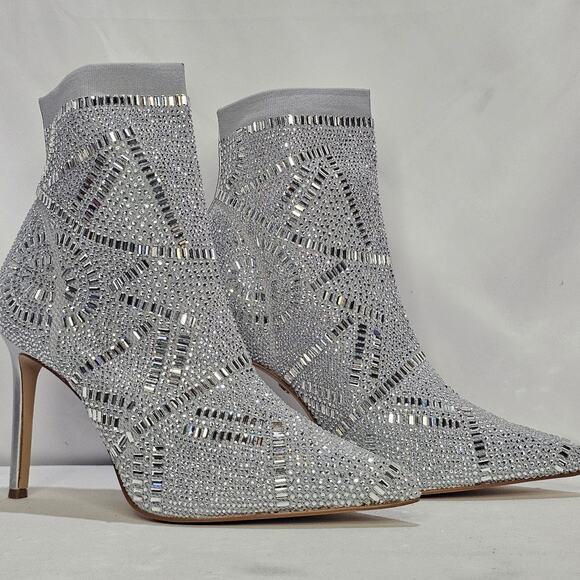 Thalia Sodi Women's Kami Embellished Ankle Booties Size 11 Silver NWT - Picture 1 of 9